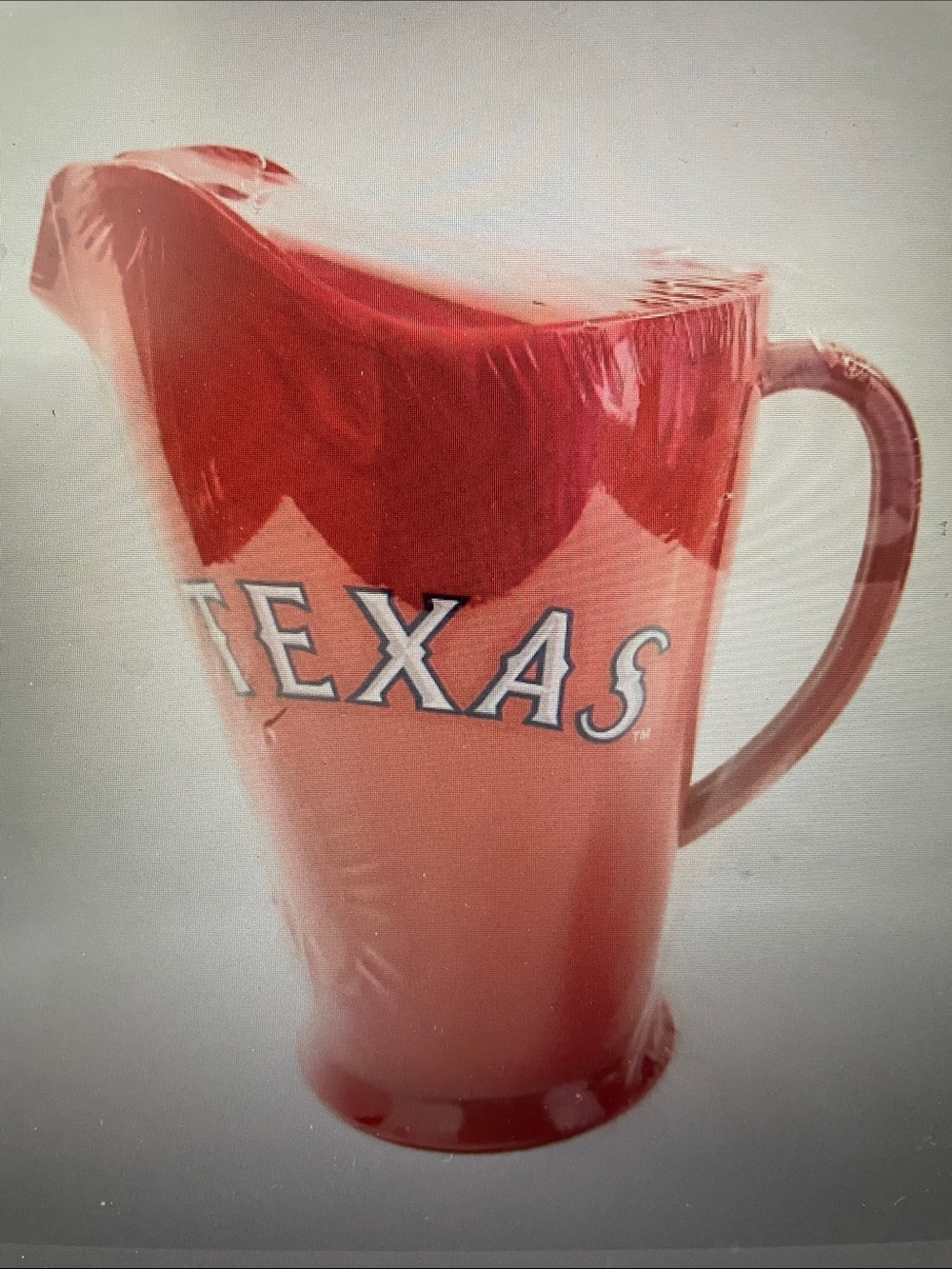 MLB Texas Rangers Coca Cola Red Plastic Beer Pitcher With 4 Cups 60 oz